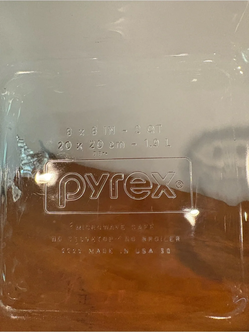 Vintage Pyrex 2222 Baking Square Dish Clear Glass 8x8x2 USA